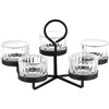 Home Styling Collection Žvakių laikiklis su stikliniais indeliais, 5 arbatos žvakėms, 21x21x12 cm