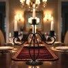 Home Styling Collection Metalinė žvakidė 3-aims Juoda Moderni dekoracija