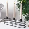 KOOPMAN Home Styling Collection Žvakidė Metalinė Juoda 3 Žvakėms 29,5x8,5x9,5 cm