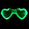 Širdelės formos LED akiniai - žali