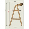 ALDO WOODEN (71cm) ąžuolinė baro kėdė : Apdaila - Aliejuota bespalviu linų sėmenų aliejumi