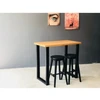 BERGAMO 110X60 ąžuolinis baro stalas : Apdaila - Be apdailos, Stalviršio briauna - 2 cm