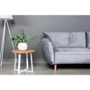 LOFT R Baltas Ø70 ąžuolinis apvalus žurnalinis staliukas : Apdaila - Be apdailos, Aukštis - 44cm