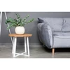 LOFT R Baltas Ø70 ąžuolinis apvalus žurnalinis staliukas : Apdaila - Aliejuota bespalviu aliejumi su kietaisiais vaškais, Aukštis - 44cm