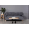 LOFT R ELIPSE 100X60 ąžuolinis ovalus žurnalinis staliukas juodom kojom : Aukštis - 44cm