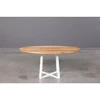 LOFT R ELIPSE Baltas 100X60 ąžuolinis ovalus žurnalinis staliukas baltom kojom : Aukštis - 44cm
