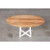 LOFT R ELIPSE Baltas 100X60 ąžuolinis ovalus žurnalinis staliukas baltom kojom : Aukštis - 44cm