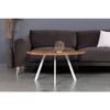 MOON TORI Baltas 110cm ąžuolinis šoninis staliukas baltom kojom : Apdaila - Aliejuota bespalviu linų sėmenų aliejumi, Aukštis - 46cm
