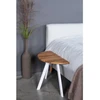 MOON TORI Baltas 70 ąžuolinis šoninis staliukas baltom kojom : Apdaila - Be apdailos, Aukštis - 46cm