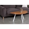 MOON TORI Baltas 90cm ąžuolinis šoninis staliukas baltom kojom : Apdaila - Be apdailos, Aukštis - 46cm