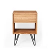 OAKY EASY 39cm Ąžuolinė spintelė prie lovos, metalinėmis kojelėmis : Apdaila - Be apdailos