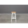 STOOL Baltas MIX ąžuolinė baro (69cm) taburetė