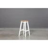 STOOL Baltas MIX ąžuolinė baro (69cm) taburetė