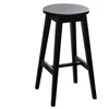 STOOL Juodas ąžuolinė baro (69cm) taburetė