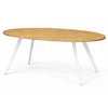 TORI OVAL Baltas 160x100 ovalus ąžuolinis stalas : Apdaila - Be apdailos