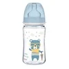 CANPOL BABIES plataus kaklelio buteliukas EASYSTART BONJOUR PARIS, 3 m+, 240 ml, 35/232_blu