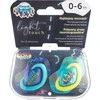CANPOL BABIES silikoninis simetrinis čiulptukas NEON LOVE, 0-6 mėn., 2 vnt., 22/652_blu