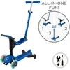 GLOBBER paspirtukas Go Up Sporty Lights 360°, tamsiai mėlynas, 456-600 S