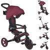 GLOBBER triratukas Explorer Trike Foldable 4in1, burgundiškas, 732-202-2