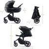 KINDERKRAFT universalus vežimėlis 3in1 PRIME 2 3IN1 MINK PRO VENEZIAN Juodas, KSPRIM02BLK300I (Pažeista pakuotė)