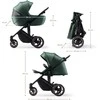 KINDERKRAFT universalus vežimėlis 3in1 PRIME 2 3IN1 MINK PRO tamsiai žalios spalvos, KSPRIM02GRE300I