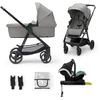 KINDERKRAFT universalus vežimėlis NEWLY 4in1 MINK PRO, moonlight pilkas, KSNEWL00GRY400I