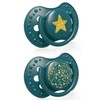 LOVI silikoninis dinaminis čiulptukas STARDUST, 18m+, 2 vnt, žalias, 22/895_green