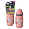 TOMMEE TIPPEE gertuvė su šiaudeliu INSULATED STRAW 266ml, 12m+, pink, 448017