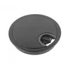 GTV Apvali metalinė įvorė laidams 80mm, stalo angos dangtelis kabelių tvarkymui, juoda