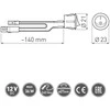 GTV Juodos spalvos 12V 3A jungiklis su 0,1 m ilgio laidais ir mini stiprintuvo jungtimis (vyri