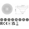 GTV LED lemputė, es111, 4000K, GU10, 11,0 W, AC220-240V, 25°, 900lm, 96ma, Chromas