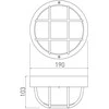 Lubinis šviestuvas GTV Priekinis šviestuvas IBIZA su grotelėmis, maks. 40 W, E27, AC220-240 V, 50-60 Hz, IP44, AB