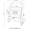 GTV NELI Portable Floodlight, LED, 50W, 4500lm, 6400K, AC220-240V, IP65, 1.5m cable