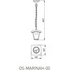GTV Sodo šviestuvas pakabinamas MARINA-H, E27, MAX.20W, IP54, AC220-240V, 50-60Hz, juodas