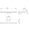 Sieninis šviestuvas GTV LED šviestuvas Catania 400mm, 8W, AC220-240V, 50/60Hz, 4000K, IP44, RA >80, 640lm, juodas