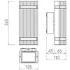 GTV Dviejų krypčių sieninis šviestuvas NESSA, GU10, MAX.2x50W, IP54, AC220-240V, 50/60Hz, juod