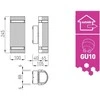 GTV Sieninis šviestuvas dviejų krypčių SILVA, GU10, MAX.2x50W, IP54, AC220-240V, 50/