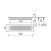 Ventiliacinės grotelės 480 x 60 mm, juodos, KK-W60800-M2, GTV