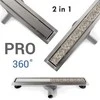 Latakas PRO Drain 360 2in1 Sausas su įklijuojama plytele 60 cm