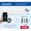 Inverterinis splitinis oro kondicionierius Laretti LR-09WF Gold Line, Heating Belt sistema, Wi-Fi, filtras 3 in 1 (nuo -15°С iki +48°С)