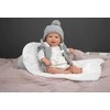 Arias Reborn lėlė kūdikis Daniela 45 cm – pilki rūbeliai, rankų darbo