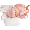 Arias Reborn lėlė Lucia 45 cm – rankų darbo, rožiniai megzti rūbai