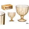 350 ml gintaro spalvos dryžuotas ledų indas, 12×10.5×10.5 cm, 12419, Kinvara