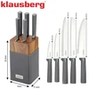 6 dalių peilių rinkinys su akacijos bloku, nerūdijantis plienas, Klausberg, KB 7982