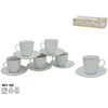 6 puodelių su lėkštutėmis rinkinys su auksiniu krašteliu,12 dalykų 8 x 13,5 x 13,5 cm, KITCHEN&GO