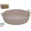 Apvalus silikoninis kepimo indas oro gruzdintuvei, pilkas, 6,5 x 20,5 x 20,5 cm, KITCHEN&GO
