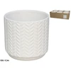 Baltas keraminis gėlių vazonas Chiara 13,1x13,1x12,5 cm, GARDEN ENJOY
