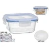 Borosilikāta pusdienu kārba ar vārstu 320 ml kvadrātveida 6 x 12 x 12 cm KITCHEN&amp;GO ()