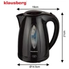 Elektrinis virdulys, 1.2 L, juodas, 900–1100 W, KB 9001, Klausberg