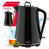Elektrinis virdulys, nerūdijančio plieno, juodas, 1,7 l, 2200 W, KB 9015, Klausberg